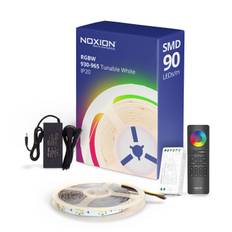 Noxion LED Strip Naga 5 Meter Komplet sæt - 24V - 90LEDs/m - 12W/m - RGBW - 930-965 Justerbar Hvid | 12mm - IP20 - Bedste Farvegengivelse - SMD2835+SMD5050