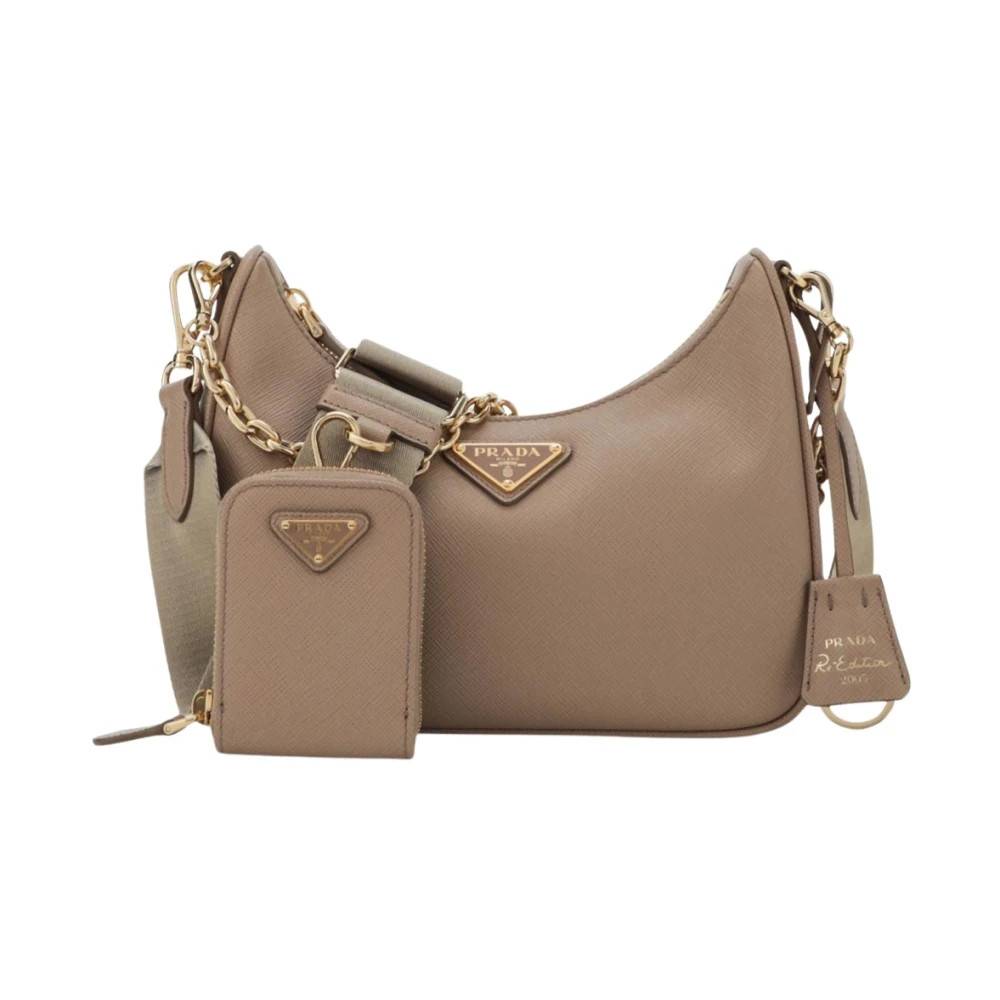 Prada Re-Edition 2005 Saffiano Lædertaske - Tasker - Dame - Brun - ONE SIZE - Læder