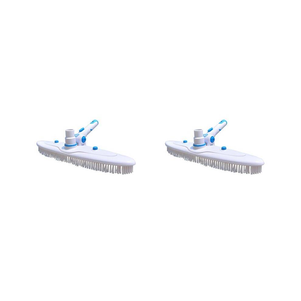 2X Swimming Pool Wall Floor Brush Suction Vacuum Cleaning Brushes Adjustable Handle Algae Scrubber Cleaner Tool