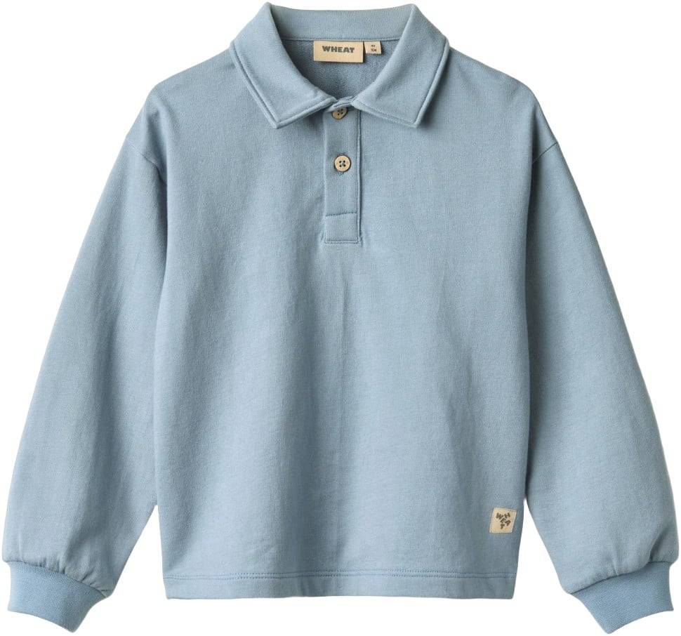 Wheat Sweat Blouse L/S Mads Stl. 122/7y unisex - Blusar Från Magasin - Faded Denim (122/7y)