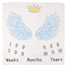 Baby Milestone Blanket Soft Comfortable Washable Crown and Wings Pattern Baby Month Blanket for