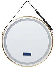 LED-badeværelsesspejl DAROIS 60 cm x 60 cm Med indbygget Bluetooth-højttaler Guld