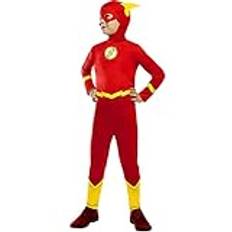 Funidelia | The Flash Maskeraddräkt för pokje Superhjältar, DC Comics, Justice League - Maskeraddräkt för barn och roliga tillbehör för fester, karneval och Halloween - Storlek 107-113 cm - Röd