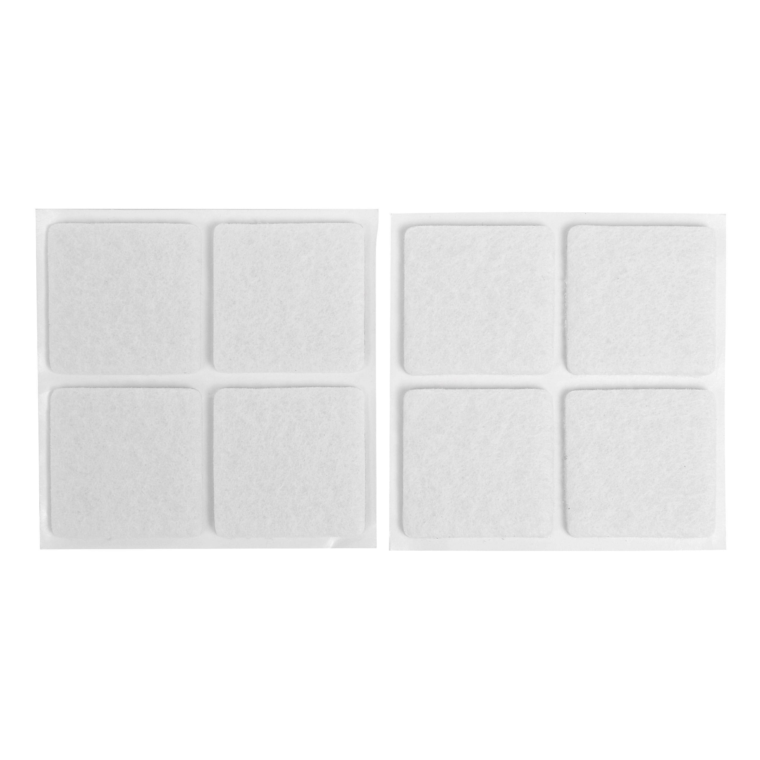 Filtpude hvid 30x30mm. x 8.