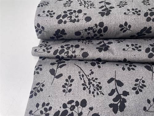 Patchwork stof - antracit med sorte aks