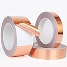 Qrity 1 delar premium kopparfolie tejp, 3 mm x 20 m ledande kopparfolietejp, för EMI-skärmning, elektriska reparationer