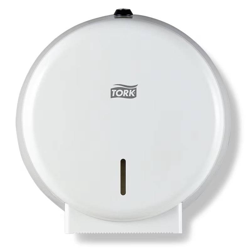 Toalettpappersdispenser Tork Mini Jumbo T2, vit metall