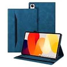 Auslbin Case Compatible med Xiaomi Redmi Pad SE 11" 2023, PU LEATHAT TABLET COVER Lämplig för Xiaomi Redmi Pad SE, klassisk läderstil, blå