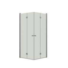 Dansani Match hörndusch, modell B+B, 77x97, klart glas, satin profil
