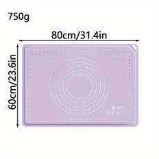TEMU Premium Silicone Pastry Mat - , Thickened Food-grade Baking & Rolling Dough Pad For Home Kitchens