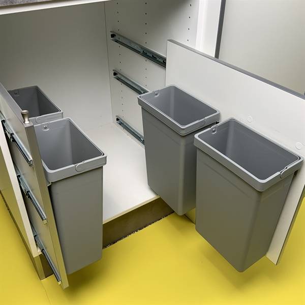 AffaldsSystem - Byg selv - 2 udtræksplader - 4 affaldsspande 40L.