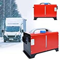 LZQ 8 KW dieselvärmare, parkeringsvärmare, diesel, luftvärmare, 12 V luftvärmare, parkeringsvärmare med fjärrkontroll, LCD-skärm och ljuddämpare för bil, husbil, båt, lastbil, husbil, släpvagn, (röd,