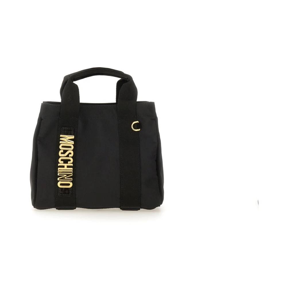 Moschino Logoplade Tote Taske - Tasker - Dame - Sort - ONE SIZE - Uld