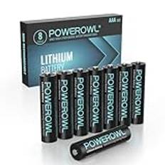 POWEROWL Set med 8 AAA-batterier med hög kapacitet 1,5 V AAA litiumbatterier för högteknologiska enheter 【Uppladdningsbara】