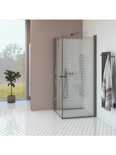 Duschhörn Dansani Match Rak med Tower: 80x80 cm / Satin