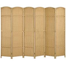 Skærm 6-delt 240 x 170 cm Rumdeler Lavet af bambus, foldbar Skærm Rumdeler Privatskærm til Stue Naturlig Aosom