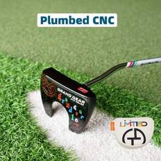 GIGA Classic golfputter i rostfritt stål i rörmokarstil, CNC-fräst klubbhuvud, dubbelböjt skaft, mjukt grepp med halkfri prestanda - Röd (En-Storlek)