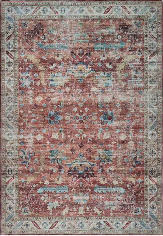 Gulvtæppe Loomery Vintage i dyb rød med orientalsk mønster 160x230 cm.