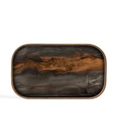 Ethnicraft - Organic Valet Tray - Glass - Bronze - Rectangular - XL 31 x 53 cm - Serveringsbakker - Dawn Sweitzer - Glas