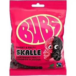 Bubs skalle Hallon & saltlakrits