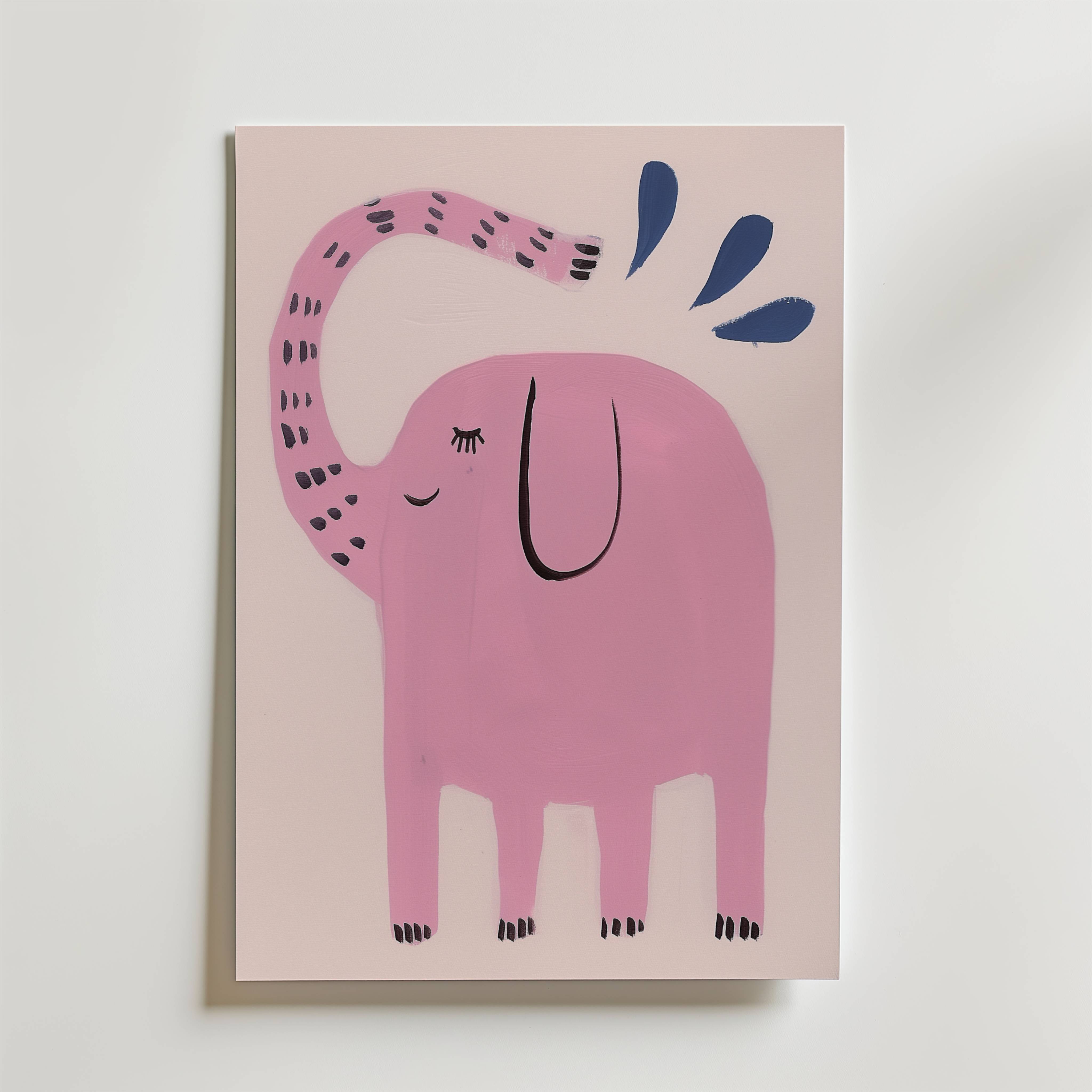 Pink Elephant Poster - Premium Canvas 100x140 cm