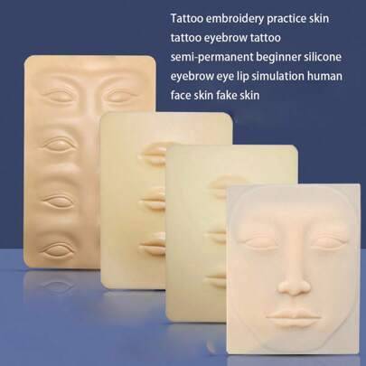 Microblading övningshud, tatuering ögonbryn permanent makeup silikon löshud för nybörjare, läppmakeup övningsdyna, ögonbryn, läpp, ögonmakeup utbildni - Multifärgad