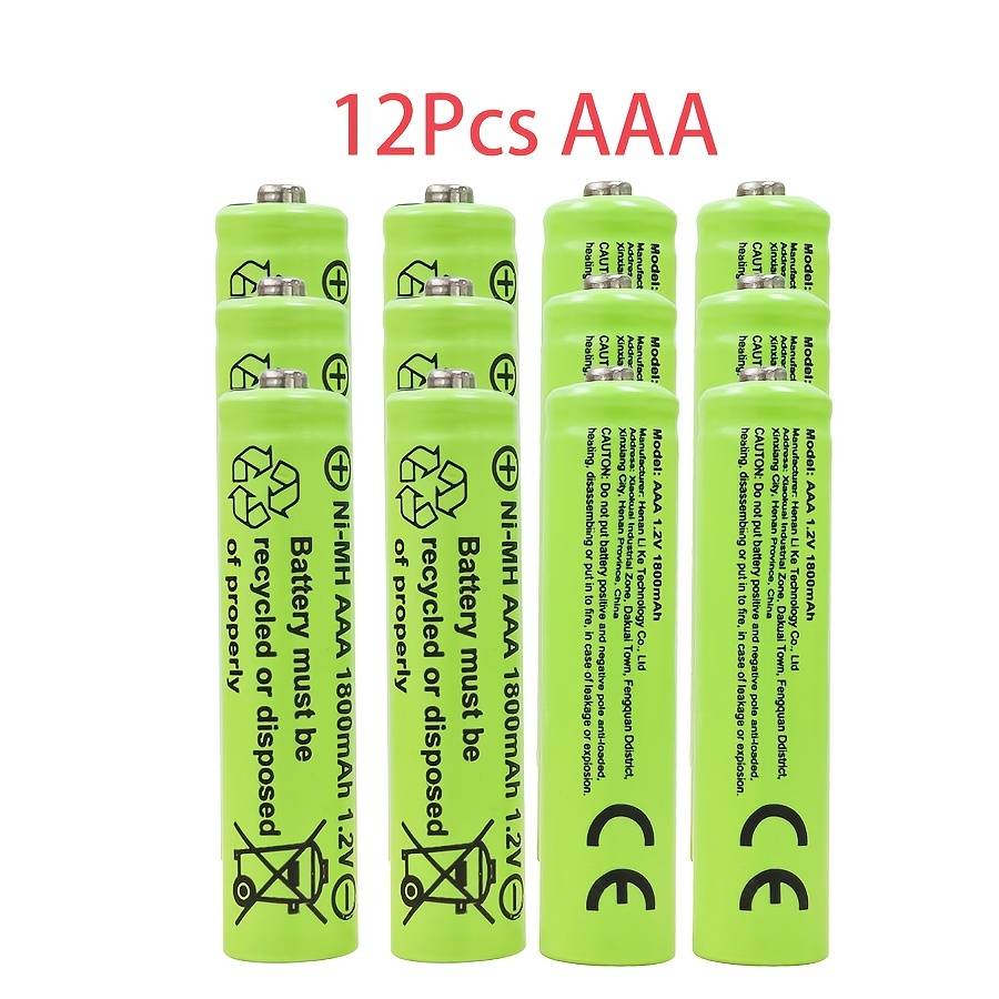 4-24 Rechargeable Aaa Batteries 1800mah Ni-mh Rechargeable Batteries 1.2v 3a Batteries Suitable For Led Lights, Toys, Mp3 Players, Cameras, Flashlights, Electric Shavers, , Wireless Mice And Keyboards