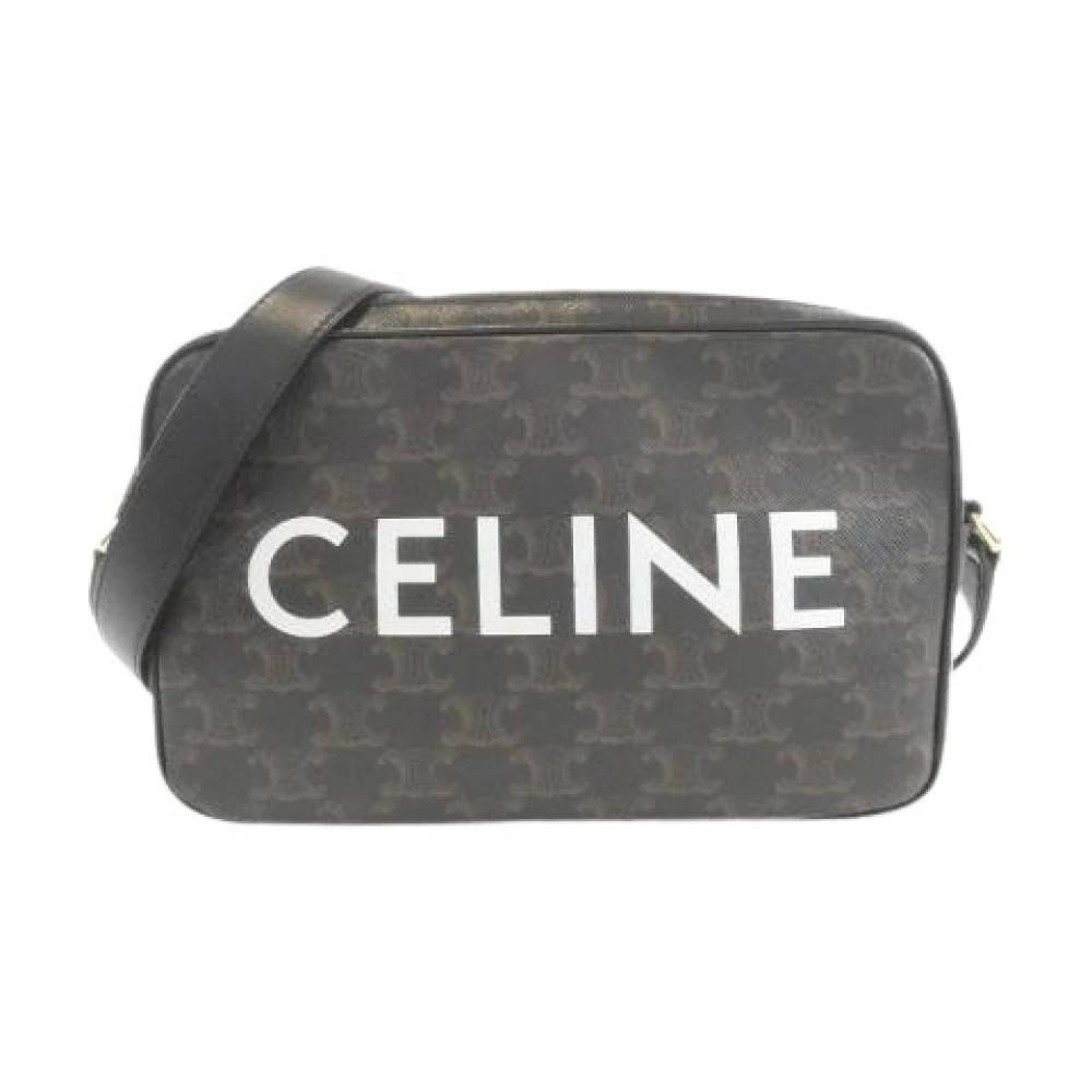 Celine Vintage - Pre-owned Medium Messenger Triomphe Canvas Calf Shoulder Bag Vintage - Dam - ONE Size - Läder