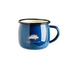 1 st 400 ml/14 oz emaljmugg Ocean Park liten mugg, 0 metall, djurtryck representerar 300 ml skala - Blå (400ml)