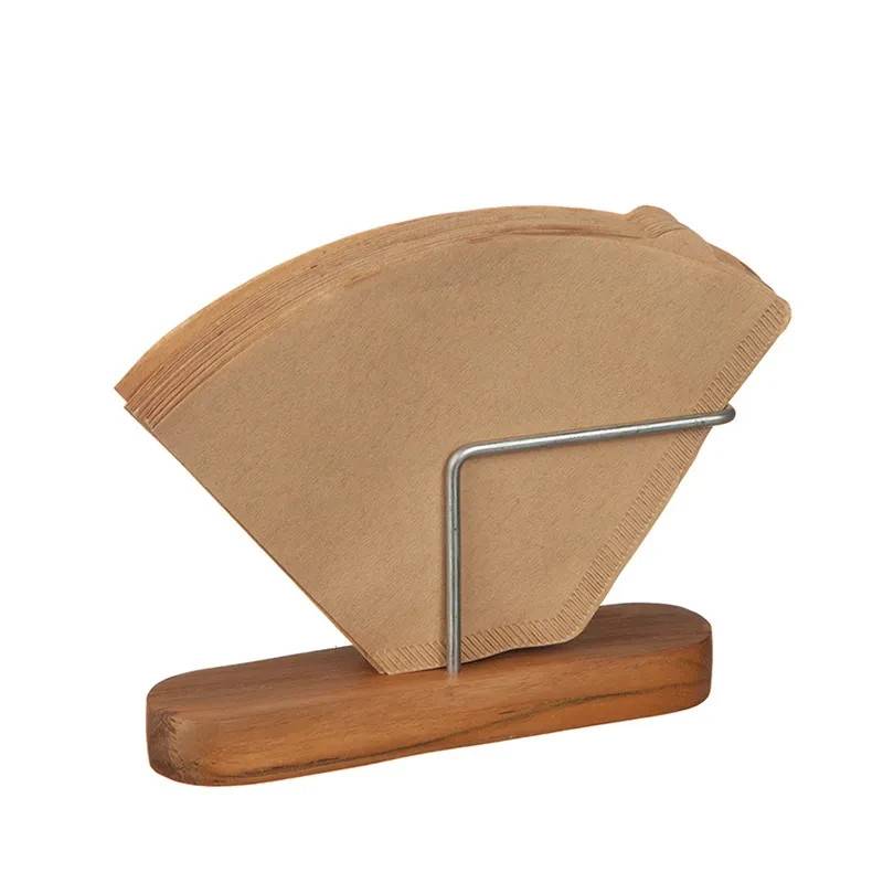 Kaffefilterhållare I Teak & Metall - 16 X 10 Cm