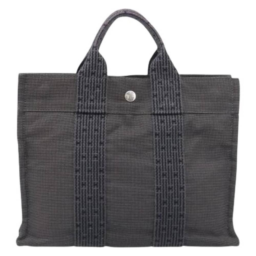 Hermès Vintage Pre-owned Canvas Tote Bag - Vintage - Dame - Grå - ONE SIZE - Uld