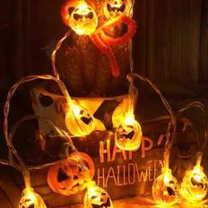 1 st. Dödskalle Pumpa Fladdermus Festival Feststämning Dekorativ Ljusslinga, Halloween Ljusslinga, Dekorativ Hängande Ornament, Heminredning, Festdeko (En-Storlek)