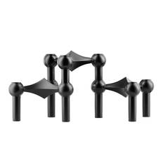 Stoff Nagel Candle Holder 3PC - Black