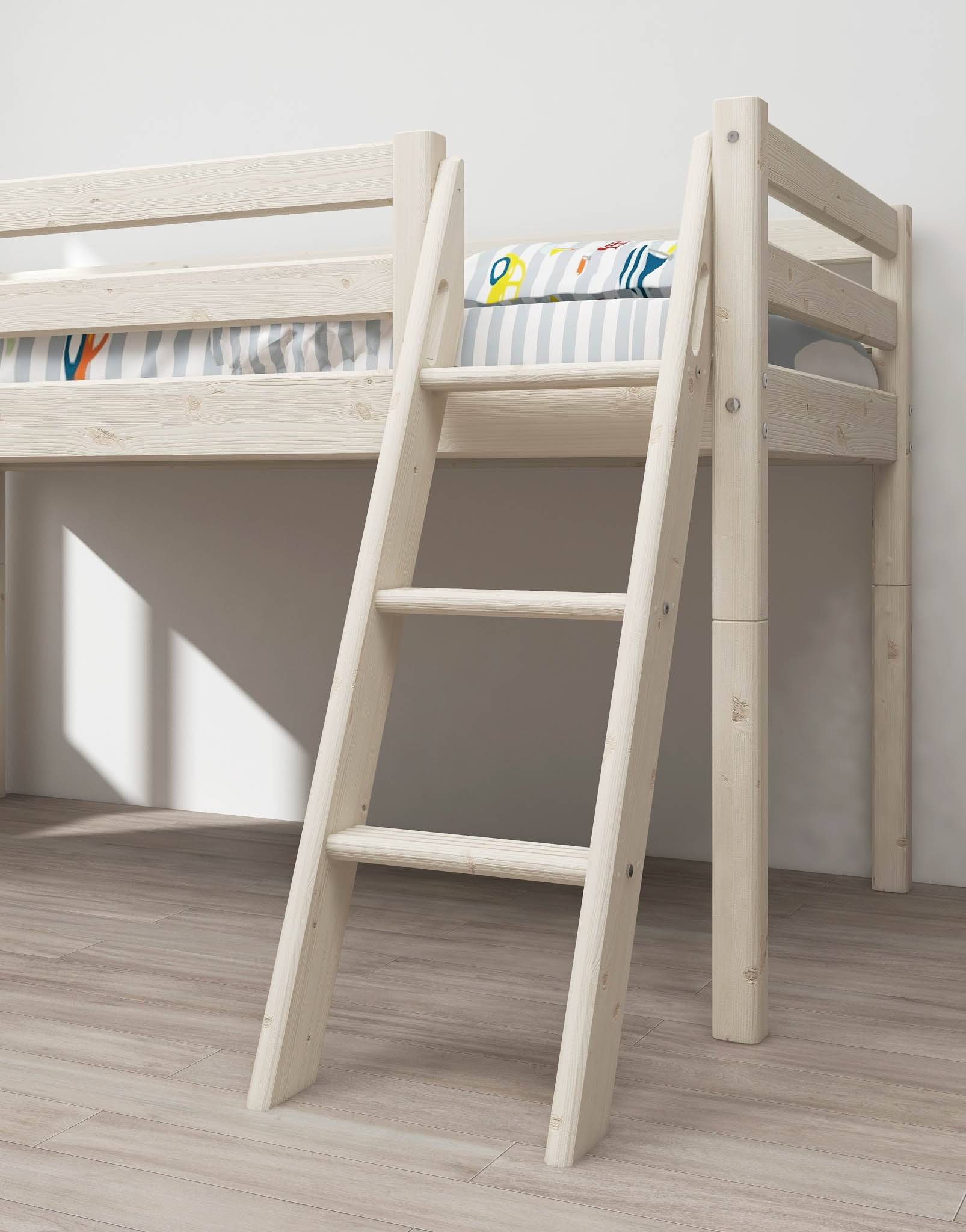 Skrå Stige Til Højseng 120 Cm, Hvid