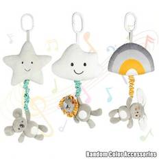 Babyhängande musikleksak med speldosa, mjuk plysch Pentagram musikleksak för bebisar, baby vaggvisa Pull musikaliska sensoriska leksaker för bebisar P - Multifärgad (Moln,regnbåge,Pentagram)