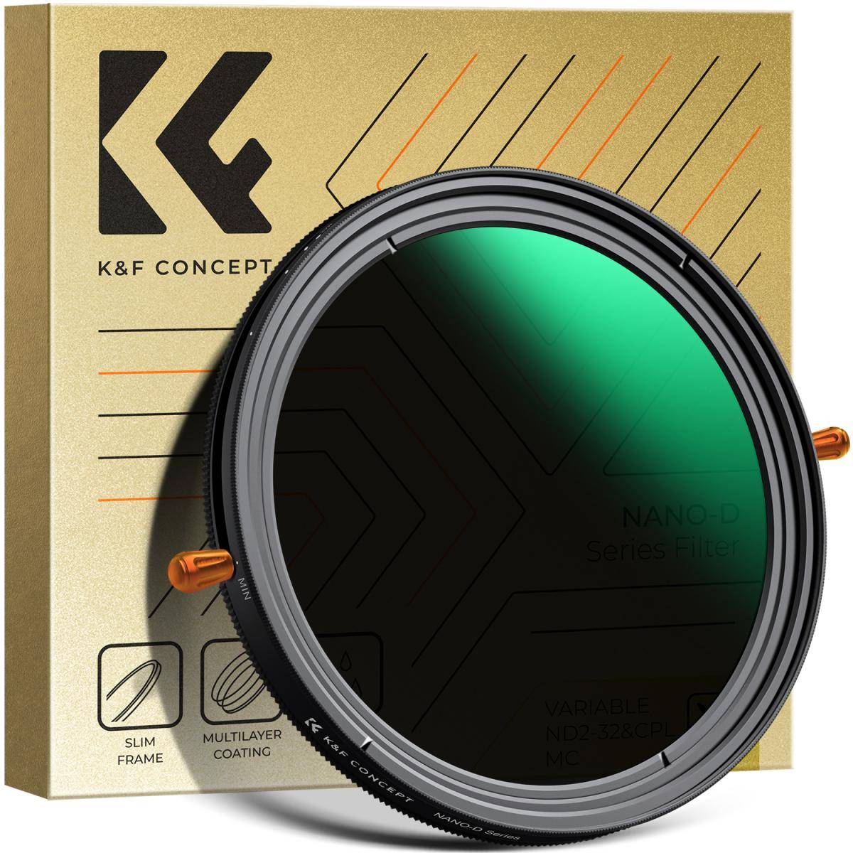 KENTFAITH 67mm ND & CPL 2 in 1 Lens Filter, ND2-ND32 (1-5 Stop) Variable Neutral Density and Polarizer for Camera Lens Nano-Dazzle Series