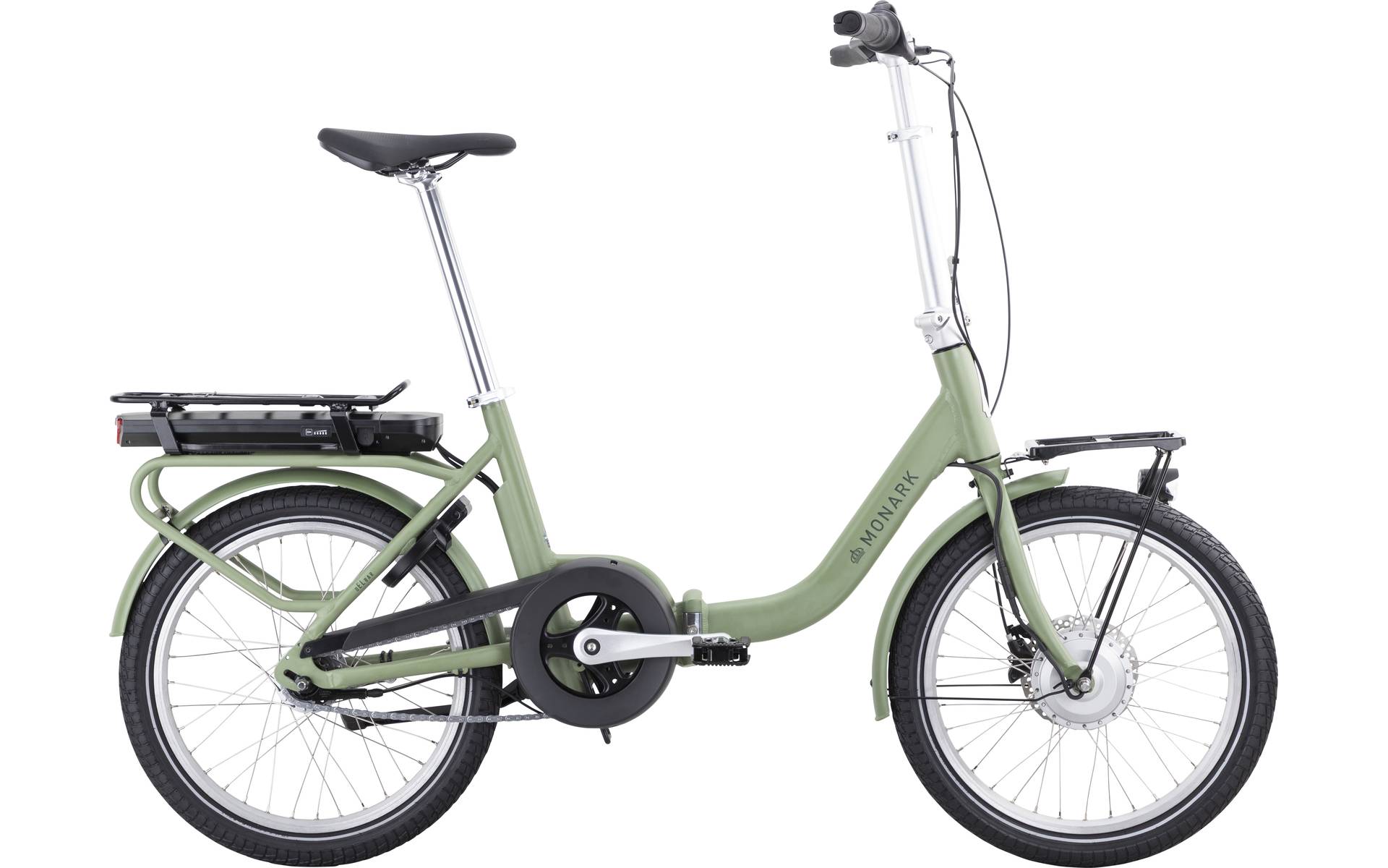 Monark Split Foldecykel Med Elcykelmotor Grøn 38