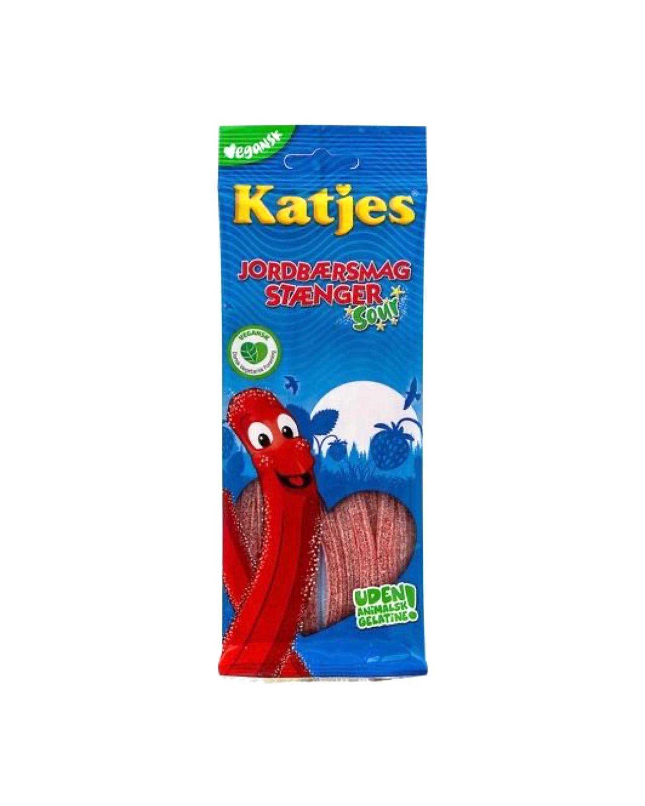 Jordbærsmag stænger sour, Katjes, 75g