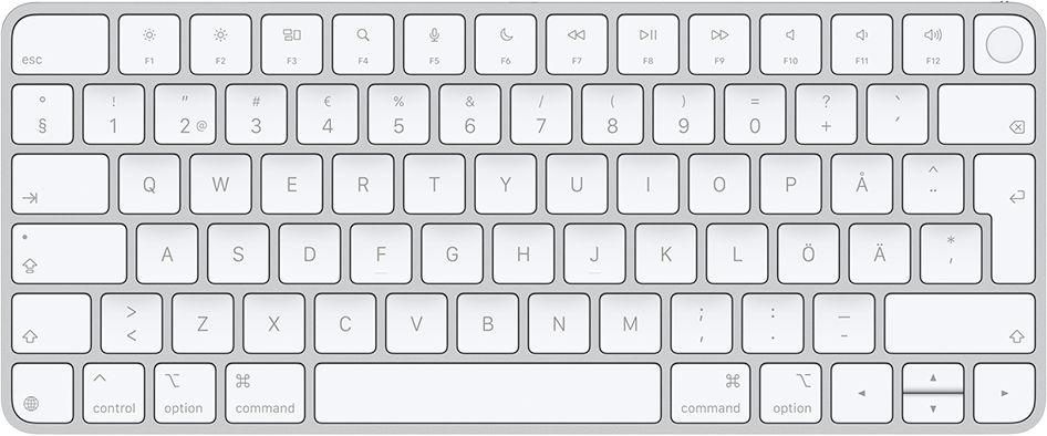 Magic Keyboard med Touch ID för Mac-modeller med Apple Silicon USB-C – Tyskt - Vit