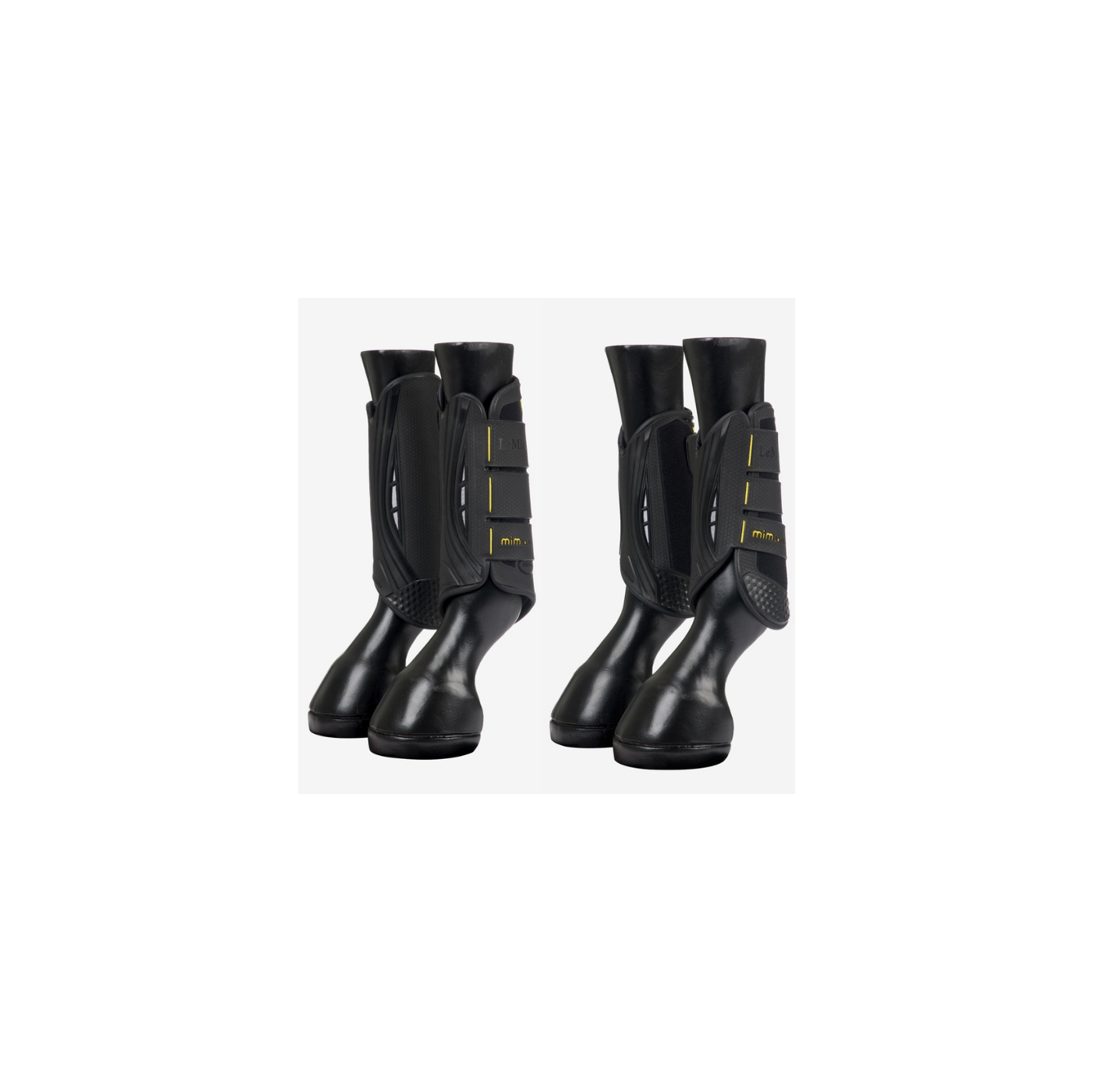 LeMieux - MIMsafe XC Boots Sæt – For & Bag – Sort –Large - Fri fragt og klar til levering - Prismatch