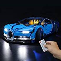 BRIKSMAX LED-ljussats med multifunktionsljud-fjärrkontroll för LEGO Technic Bugatti Chiron, kompatibel med LEGO 42083 – inkluderar inte LEGO-setet