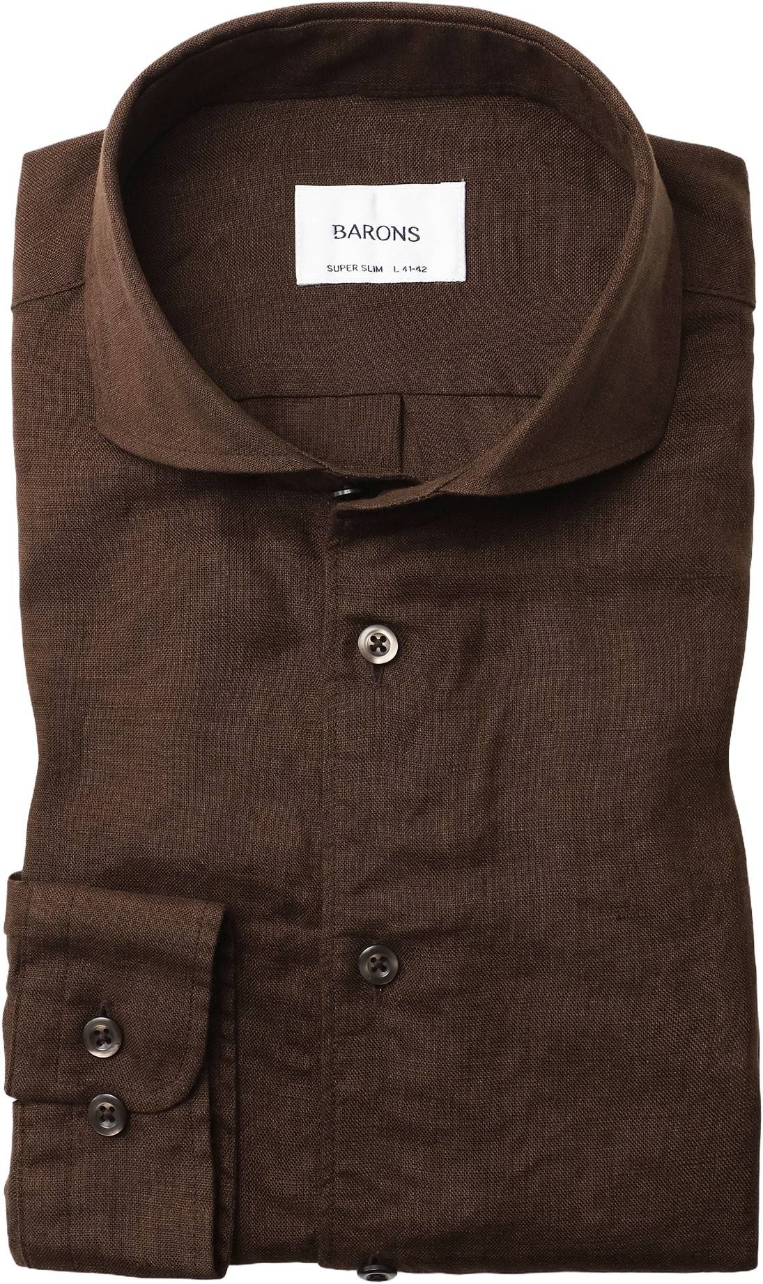 BARONS The Sicilian 2. 0 | Espresso Brown | Contemporary Mand Espresso Brown Langærmede Skjorter Str M (39-40) - Hør hos Magasin.