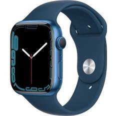 Apple Watch Series 7 Aluminium 45 mm (2021) | GPS + Cellular | blå | Sportband Bläckblå