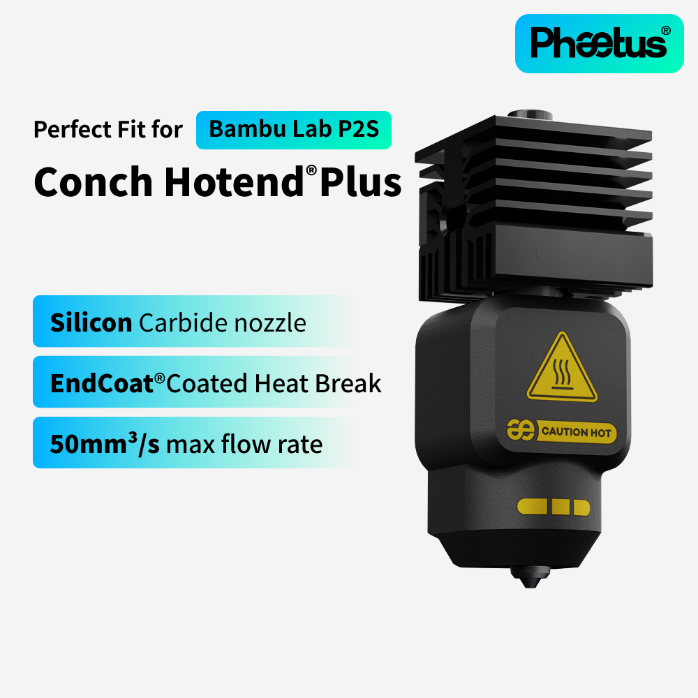 Phaetus Conch Hotend M4/Plus Kit For Bambu Lab P2S H2S X2D A1 A1mini  Endcoat Silicon Carbide Nozzle Fit For Bambulab P2S