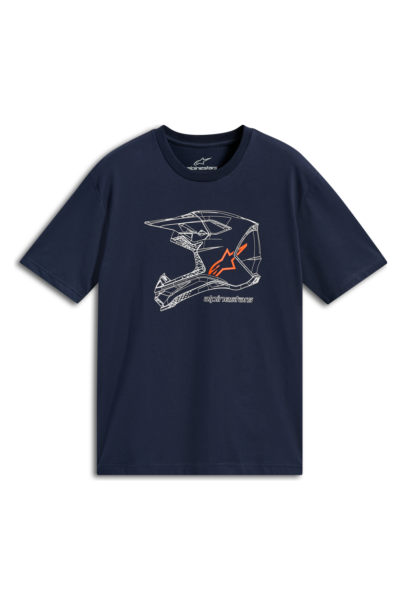 T-Shirt Alpinestars MX Helmet CSF MarineblåS - Marineblå - S