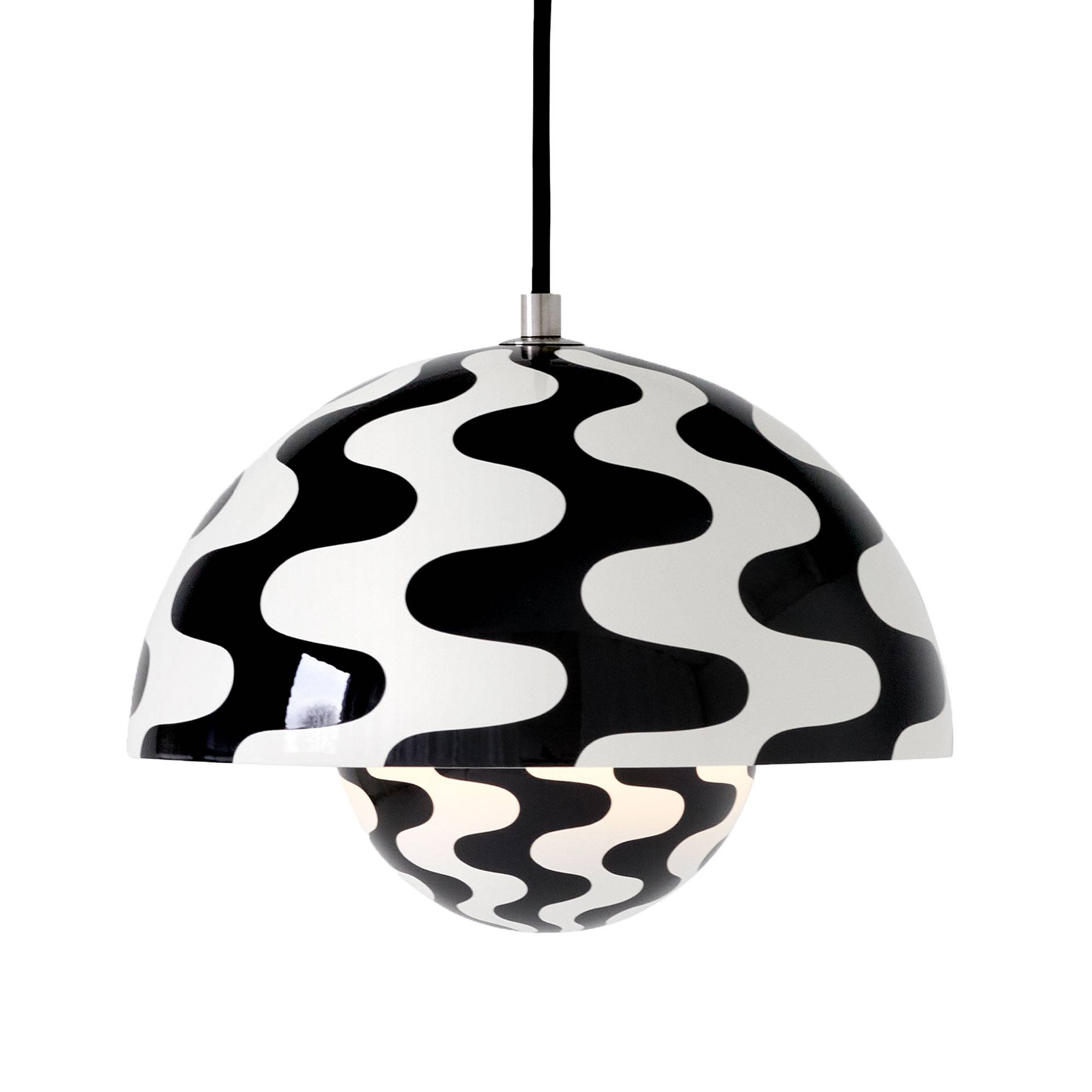 Flowerpot VP1 Pendel, Ø23 cm, af Verner Panton Black & White Pattern.