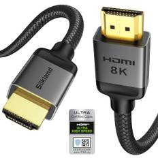 Silkland 10K 8K HDMI Kabel Kurz 50cm, Zertifiziertes HDMI® 2.1 Kabel eARC für Soundbar, PS5 HDMI Kabel 4K@120Hz/144Hz, HDR10, Dolby Atmos, DTS:X, 48Gbps für Roku TV/HDTV/Beamer/Fire TV/Laptop