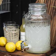 Ib Laursen Glass Drinks Dispenser with Pattern in the Glass 3,5 Liters