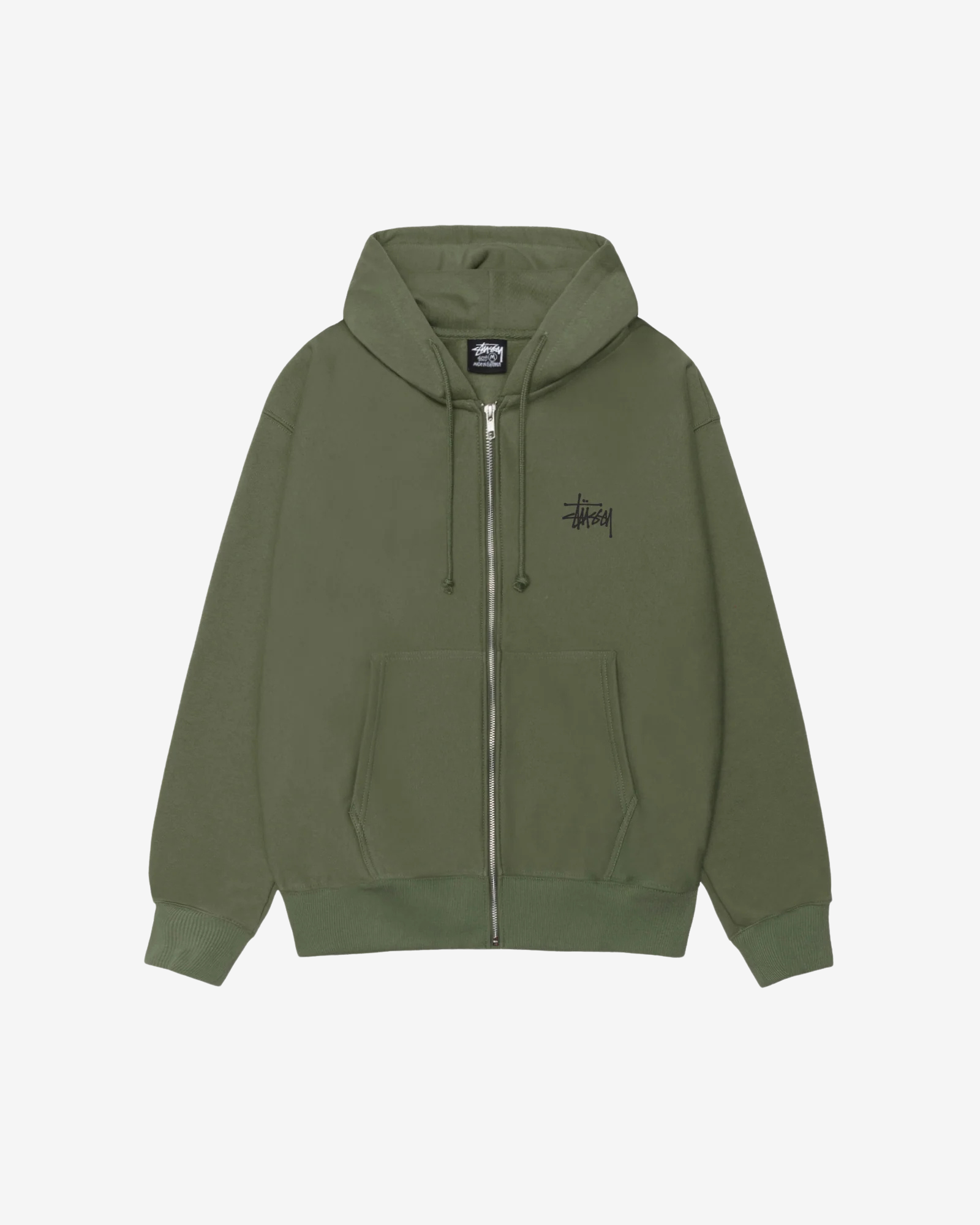 Stüssy Basic Zip Hoodie Oliven - Large (L)