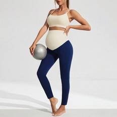Maternity Pregnancy Pilates Seamless Yoga Athletic Leggings Women's Casual Sports Set, Thermal Lined , Windproof, Tight-Fit Vest & Leggings, Autumn An - Multicolor - L,M,S,XL,XS,XXL